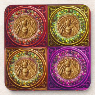 HONEY BEY / RED GREEN FLORENTINE FLORAL CROWN GETRÄNKEUNTERSETZER