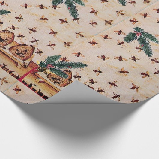 HONEY BEY with PINE CONES BEEKEEPER LIEFERANTEN Geschenkpapier (Ecke)