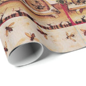 HONEY BEY with PINE CONES BEEKEEPER LIEFERANTEN Geschenkpapier (Rolleneckpunkt)