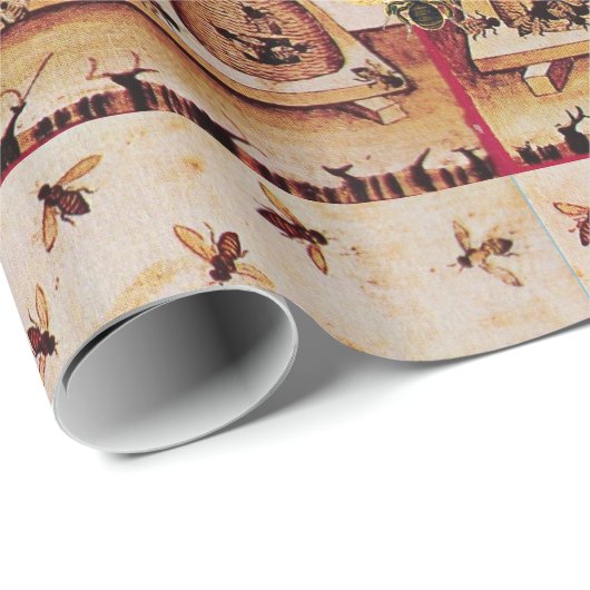 HONEY BEY with PINE CONES BEEKEEPER LIEFERANTEN Geschenkpapier (Rolleneckpunkt)