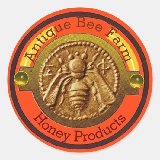HONEY BIE / BEEKEEPER BEEKEEPING Orange Runder Aufkleber (Vorderseite)