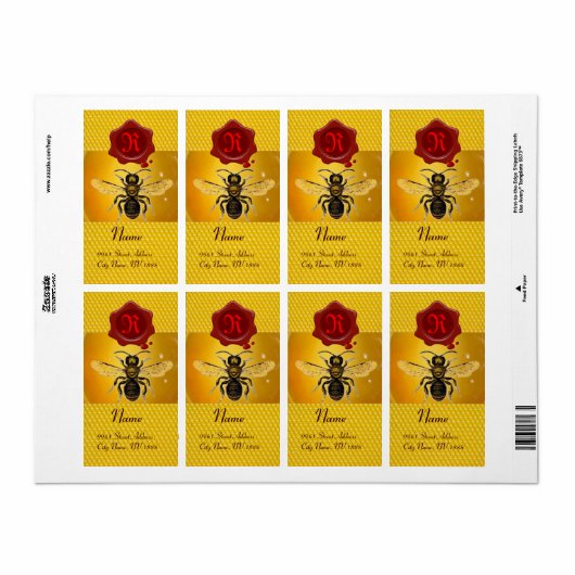 HONEY BIE, BEEKEEPER, ROT WAX SIEGEL MONOGRAM (Vorne)