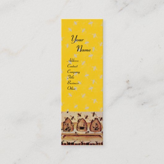 HONEY BIE, BEEKEEPING, BEEKEEPER APIARIST MINI VISITENKARTE (Vorderseite)