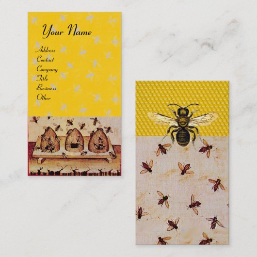 HONEY BIE, BEEKEEPING, BEEKEEPER VISITENKARTE (Vorne/Hinten)