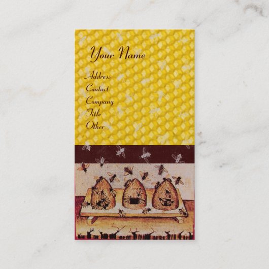 HONEY BIE, BEEKEEPING, BEEKEPER VISITENKARTE (Vorderseite)