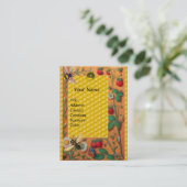 HONEY BIE SPRING BLUMEN UND STRAWBERRIES BEEKEPER VISITENKARTE (Stehend Vorderseite)