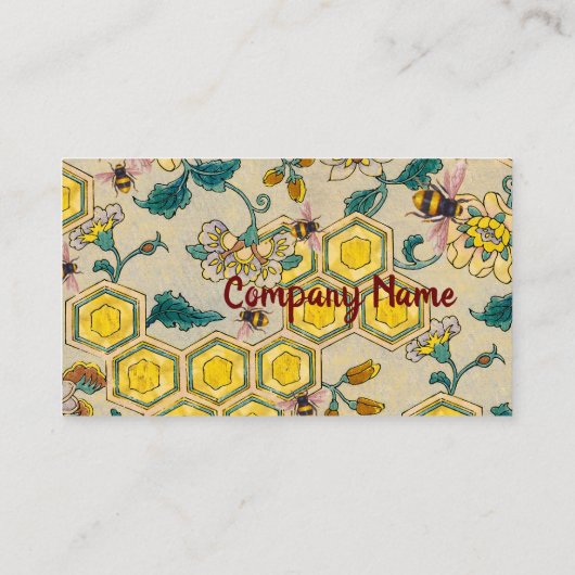 HONEY-BIENEN, RINDFLEISCH, BLUMENBLUMEN VISITENKARTE (Rückseite)
