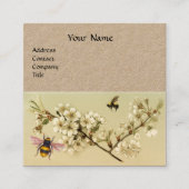 HONEY BIES AND WILD ROSE MONOGRAM Kraft Paper Quadratische Visitenkarte (Vorderseite)