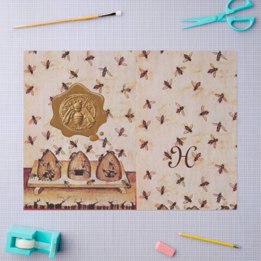 HONEY BIES BIENTET SICH, RINKEN, RINDFLEISCHWACHS SEIDENPAPIER (Basteln)