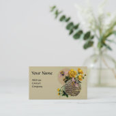 HONEY BIES, HONEYCOMB UND BUTTERCUPS MONOGRAMM Pea Visitenkarte (Stehend Vorderseite)