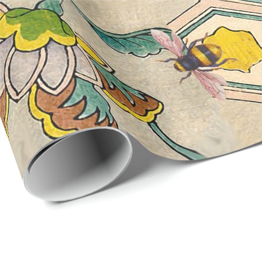 HONEY BIES, RINDFLEISCH, BLUMEN GESCHENKPAPIER (Rolleneckpunkt)