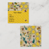 HONEY BIES, RINDFLEISCH, BLUMEN QUADRATISCHE VISITENKARTE (Vorne/Hinten)
