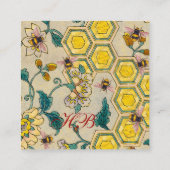 HONEY BIES, RINDFLEISCH, BLUMEN QUADRATISCHE VISITENKARTE (Rückseite)