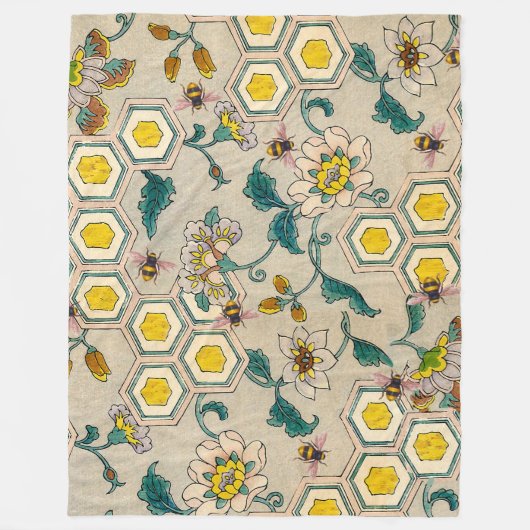 HONEY BIES, RINDFLEISCH, BLUMENBLUMEN FLEECEDECKE (Vorderseite)