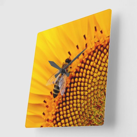 HONEY BIES (SONNENBLUME) QUADRATISCHE WANDUHR (Winkel)