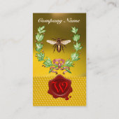 HONEY BIEY BEEKEEPING WREATH RED WAX SIEGEL MONOGR VISITENKARTE (Rückseite)