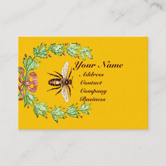 HONEY BIEY BEEKEEPING WREATH RED WAX SIEGEL MONOGR VISITENKARTE (Vorderseite)