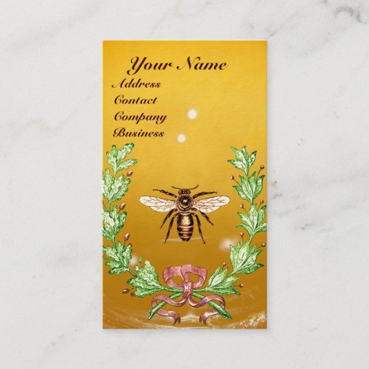 HONEY BIEY BEEKEEPING WREATH RED WAX SIEGEL MONOGR VISITENKARTE (Vorderseite)