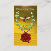 HONEY BIEY BEEKEEPING WREATH RED WAX SIEGEL MONOGR VISITENKARTE (Rückseite)
