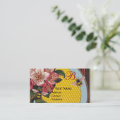 HONEY BIS UND WILD ROSE IM SKY BLUE MONOGRAM VISITENKARTE (Stehend Vorderseite)