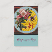 HONEY BIS UND WILD ROSE IM SKY BLUE MONOGRAM VISITENKARTE (Rückseite)