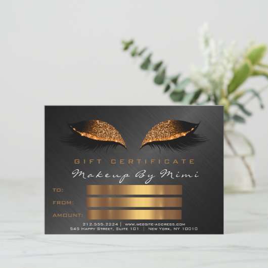 Honey Black Lashes Makeup Artist Certificate Gift (Stehend Vorderseite)