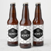 Honey Black & White Product Jar Label Bierflaschenetikett (Flaschen)