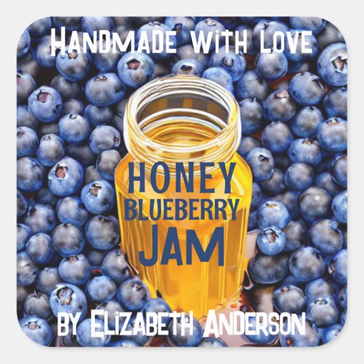 Honey & Blueberry Jam Square Sticker (Vorderseite)