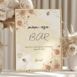 Honey Boho Wildblume Baby Shower Mama-osa Bar Poster