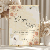 Honey Boho Wildblume Babydusche Windelwanne Raffle Poster