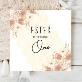 Honey Boho Wildblume Gender Neutral Geburtstag Serviette