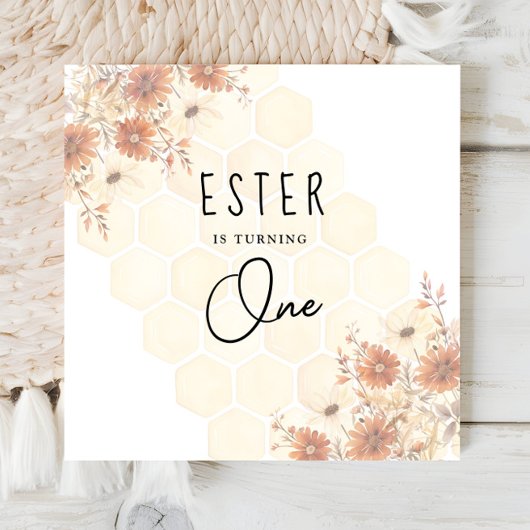 Honey Boho Wildblume Gender Neutral Geburtstag Serviette