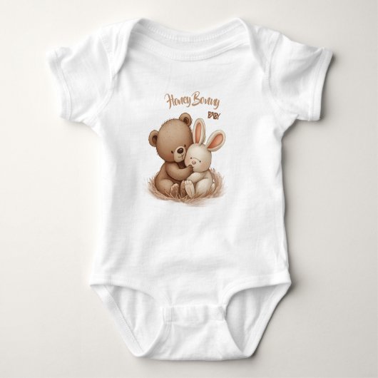 Honey Bonny Baby – Baby Bear & Bunny Baby Strampler (Vorderseite)