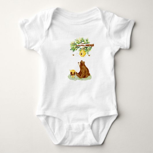 Honey Brown Bear und Beehive Baby Strampler (Vorderseite)