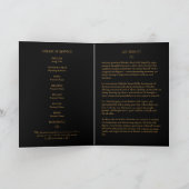 Honey‑Brown Text Black Background Bifold Program Einladung (Innenseite)
