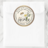Honey Brushed Bronze Wild Rose & Bienenrunde Label Runder Aufkleber (Tasche)