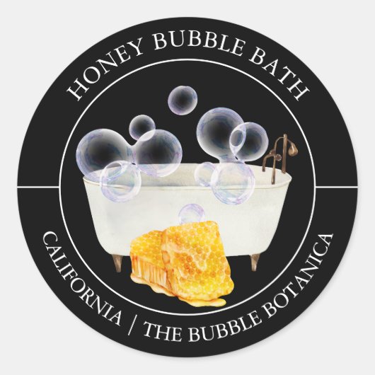 Honey Bubble Bath-Label Runder Aufkleber (Vorderseite)
