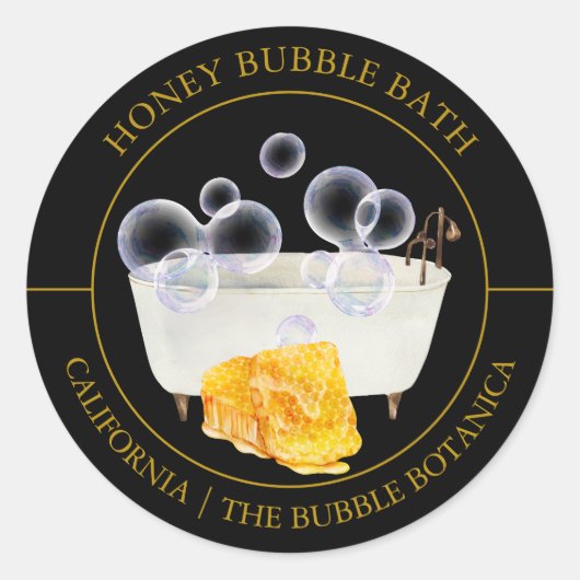 Honey Bubble Bath-Label Runder Aufkleber (Vorderseite)