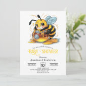 Honey Bumble Bee Baby Dusche Einladung (Stehend Vorderseite)