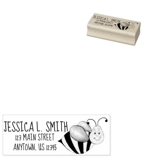 Honey Bumble Bee Bumblebee Personalisierte Adresse Gummistempel (Stempel)