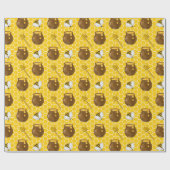 Honey Bumble Bee Gnome Pattern Geschenkpapier (Flach)