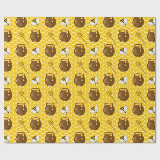 Honey Bumble Bee Gnome Pattern Geschenkpapier (Flach)