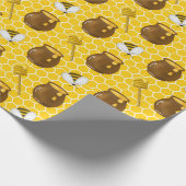 Honey Bumble Bee Gnome Pattern Geschenkpapier (Ecke)