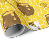 Honey Bumble Bee Gnome Pattern Geschenkpapier (Rolleneckpunkt)