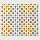 Honey Bumble Bee Gnome Pattern Geschenkpapier (Flach)