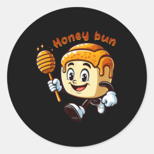 Honey Bun Valentine Sweet Pastry Dessert Zimon Runder Aufkleber