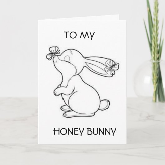 HONEY BUNNY LET'S CELEBRATE UNSER "JAHRESTAG" KARTE (Vorderseite)