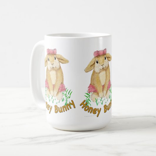 Honey Bunny liebt Lächeln Kaffeetasse (Vorderseite Links)