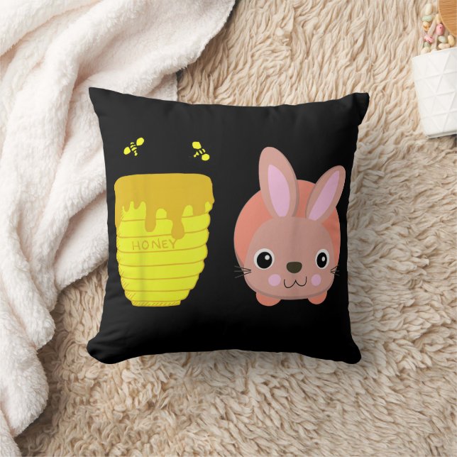 Honey Bunny Niedlich & Funny Rabbit Tierliebhaber Kissen (Decke)
