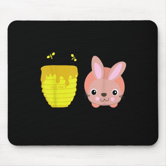 Honey Bunny Niedlich & Funny Rabbit Tierliebhaber Mousepad (Vorne)
